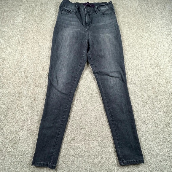 Gloria Vanderbilt Denim - Gloria Vanderbilt Amanda Skinny Jeans Womens 4P Black Whiskering Denim Cotton